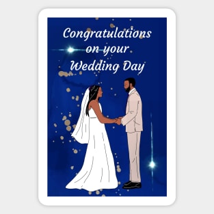 Congratulations on your Wedding Day. Beautiful Black Couple Sticker